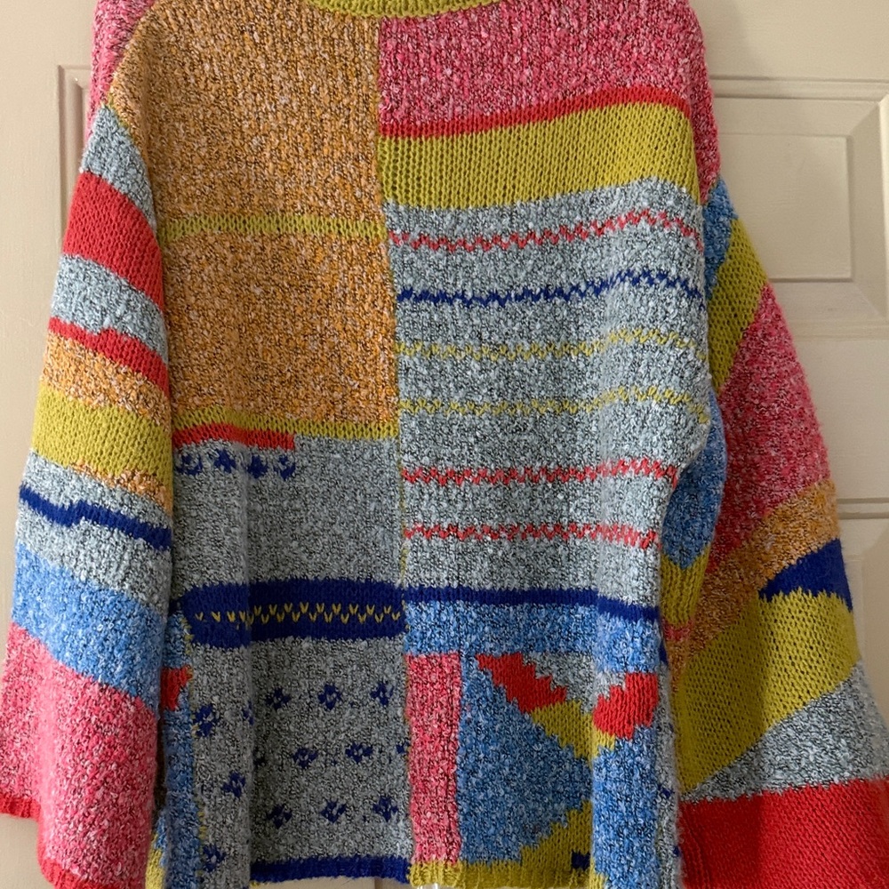 Aratta Silent Journey Multicolor Patchwork Oh-so-soft Knit Sweater - Picture 7 of 16
